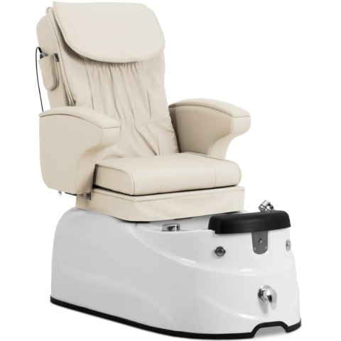 Fotel podologiczny do pedicure z funkcją masażu brodzikiem - kremowy Fotel podologiczny do pedicure z funkcją masażu brodzikiem - kremowy