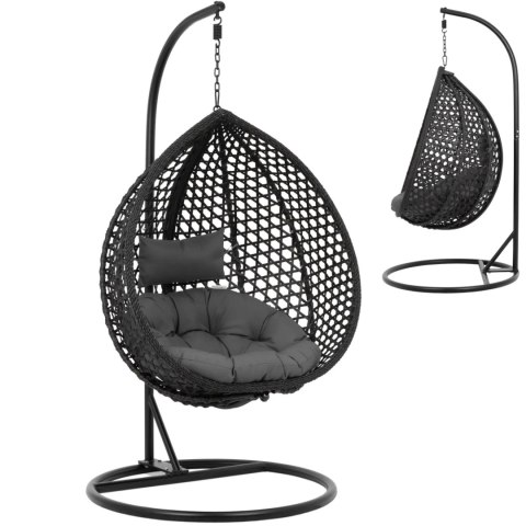 Fotel wiszący kosz kokon ogrodowy huśtawka wolnostojąca do 150 kg Fotel wiszący kosz kokon ogrodowy huśtawka wolnostojąca do 150 kg
