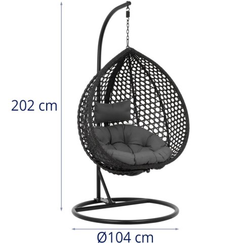 Fotel wiszący kosz kokon ogrodowy huśtawka wolnostojąca do 150 kg Fotel wiszący kosz kokon ogrodowy huśtawka wolnostojąca do 150 kg