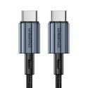 Kabel przewód USB-C - USB-C PD 60W w oplocie XCC-1014 - szary Kabel przewód USB-C - USB-C PD 60W w oplocie XCC-1014 - szary