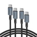 Kabel przewód USB-C - USB-C PD 60W w oplocie XCC-1014 - szary Kabel przewód USB-C - USB-C PD 60W w oplocie XCC-1014 - szary