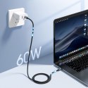 Kabel przewód USB-C - USB-C PD 60W w oplocie XCC-1014 - szary Kabel przewód USB-C - USB-C PD 60W w oplocie XCC-1014 - szary