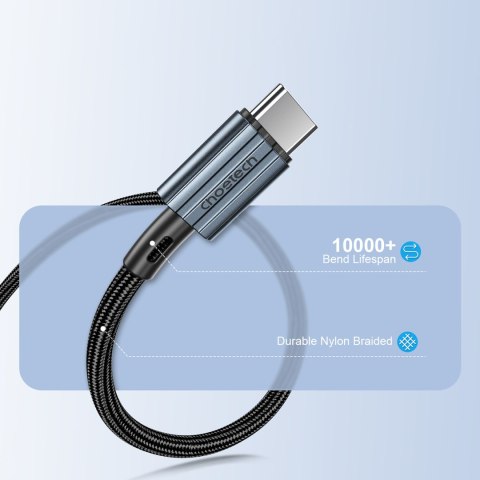 Kabel przewód USB-C - USB-C PD 60W w oplocie XCC-1014 - szary Kabel przewód USB-C - USB-C PD 60W w oplocie XCC-1014 - szary