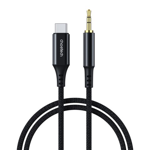 Kabel przewód audio AUX USB-C - mini jack 3.5mm 2 m - czarny Kabel przewód audio AUX USB-C - mini jack 3.5mm 2 m - czarny