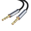 Kabel przewód audio AUX do głośnika 2x mini jack 3.5mm męski 1.2m - czarny Kabel przewód audio AUX do głośnika 2x mini jack 3.5mm męski 1.2m - czarny