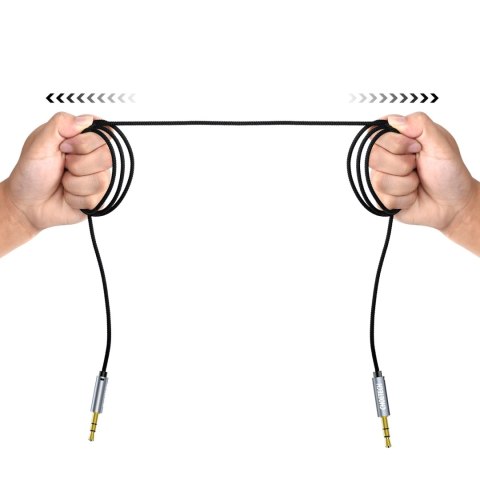 Kabel przewód audio AUX do głośnika 2x mini jack 3.5mm męski 1.2m - czarny Kabel przewód audio AUX do głośnika 2x mini jack 3.5mm męski 1.2m - czarny