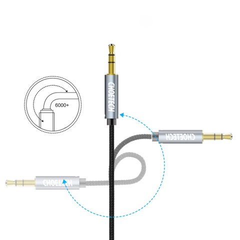 Kabel przewód audio AUX do głośnika 2x mini jack 3.5mm męski 1.2m - czarny Kabel przewód audio AUX do głośnika 2x mini jack 3.5mm męski 1.2m - czarny