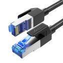 Kabel sieciowy patchcord Ethernet RJ45 Cat8 miedziany rdzeń 1.5m - czarny