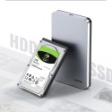 Kieszeń na dysk twardy 2.5'' SATA 3.0 6Gbps + kabel USB-C 0.5m - srebrny