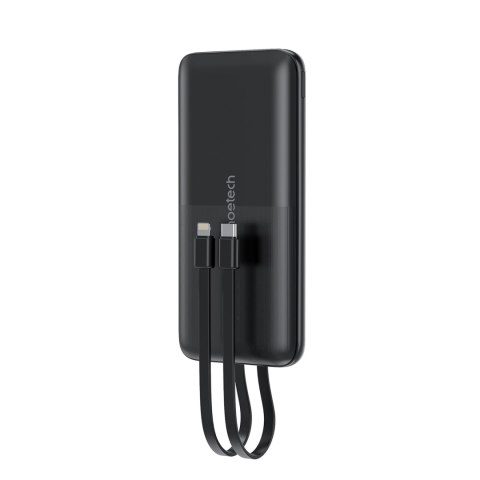 Powerbank 10000 mAh 22.5W USB-A USB-C micro USB z kablem USB-C i Lightning - czarny Powerbank 10000 mAh 22.5W USB-A USB-C micro USB z kablem USB-C i Lightning - czarny