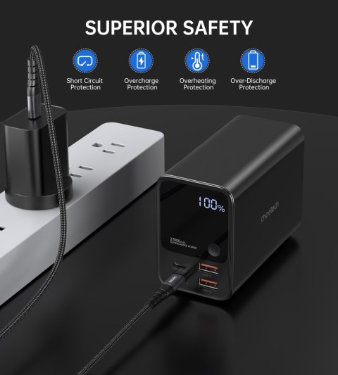 Powerbank stacja zasilania 27000 mAh 2x USB-A 2x USB-C 100W - czarny Powerbank stacja zasilania 27000 mAh 2x USB-A 2x USB-C 100W - czarny