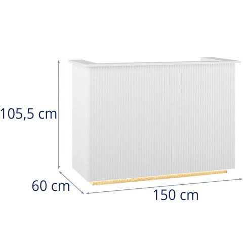 Recepcja lada recepcyjna do salonu hotelu z oświetleniem zamykana - biało złota Recepcja lada recepcyjna do salonu hotelu z oświetleniem zamykana - biało złota