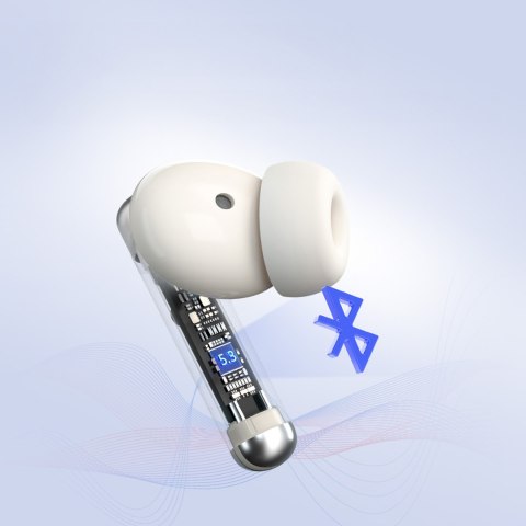 Słuchawki Sounfii R4 bezprzewodowe Bluetooth 5.3 ENC - białe Słuchawki Sounfii R4 bezprzewodowe Bluetooth 5.3 ENC - białe