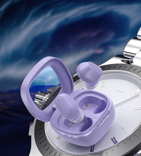 Słuchawki dokanałowe MEMS bezprzewodowe TWS Bluetooth 5.3 - fioletowe Słuchawki dokanałowe MEMS bezprzewodowe TWS Bluetooth 5.3 - fioletowe