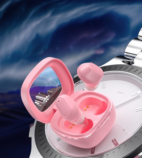 Słuchawki dokanałowe MEMS bezprzewodowe TWS Bluetooth 5.3 - różowe Słuchawki dokanałowe MEMS bezprzewodowe TWS Bluetooth 5.3 - różowe