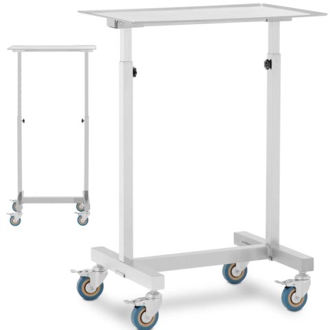 Stolik wózek instrumentalny zabiegowy na narzędzia regulowany STAL 60 x 40 cm Stolik wózek instrumentalny zabiegowy na narzędzia regulowany STAL 60 x 40 cm