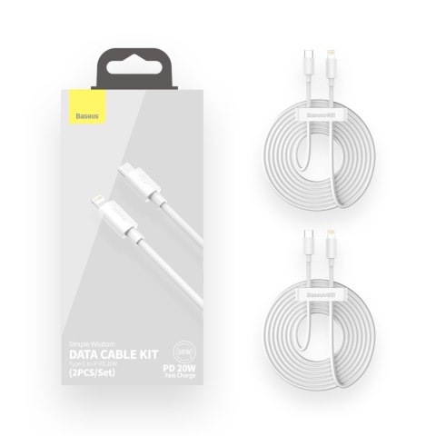 2x Kabel przewód Simple Wisdom iPhone Lightning - USB-C 20W 1.5 m - biały 2x Kabel przewód Simple Wisdom iPhone Lightning - USB-C 20W 1.5 m - biały