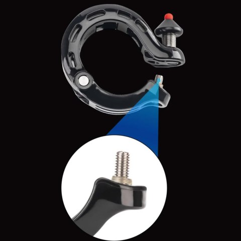 Dzwonek rowerowy w kształcie litery Q 100db - czarny Dzwonek rowerowy w kształcie litery Q 100db - czarny