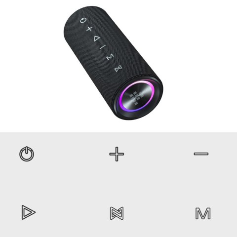 Głośnik przenośny Bluetooth Mirtune C2 24W + kable USB-C AUX - czarny Głośnik przenośny Bluetooth Mirtune C2 24W + kable USB-C AUX - czarny