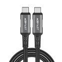 Kabel przewód USB-C USB4 PD3.1 5A do transmisji danych i Video 4K 1m - szaro-czarny Kabel przewód USB-C USB4 PD3.1 5A do transmisji danych i Video 4K 1m - szaro-czarny