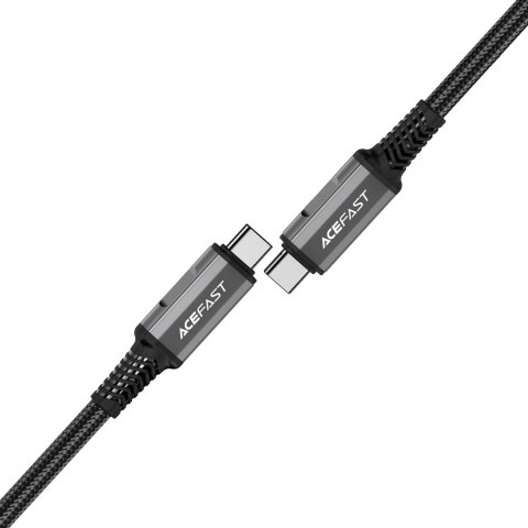 Kabel przewód USB-C USB4 PD3.1 5A do transmisji danych i Video 4K 1m - szaro-czarny Kabel przewód USB-C USB4 PD3.1 5A do transmisji danych i Video 4K 1m - szaro-czarny