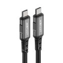 Kabel przewód USB-C USB4 PD3.1 5A do transmisji danych i Video 4K 1m - szaro-czarny Kabel przewód USB-C USB4 PD3.1 5A do transmisji danych i Video 4K 1m - szaro-czarny