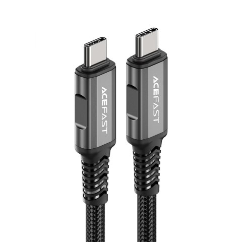 Kabel przewód USB-C USB4 PD3.1 5A do transmisji danych i Video 4K 1m - szaro-czarny Kabel przewód USB-C USB4 PD3.1 5A do transmisji danych i Video 4K 1m - szaro-czarny