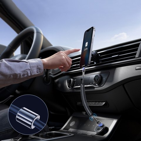 Kabel przewód spiralny USB-A - USB-C Crystal-Clear Series 3A 1.5m - czarny Kabel przewód spiralny USB-A - USB-C Crystal-Clear Series 3A 1.5m - czarny