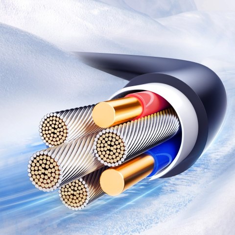 Kabel przewód spiralny USB-A - USB-C Crystal-Clear Series 3A 1.5m - czarny Kabel przewód spiralny USB-A - USB-C Crystal-Clear Series 3A 1.5m - czarny