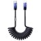 Kabel przewód spiralny USB-C - iPhone Lightning Crystal-Clear Series 30W 1.5m - czarny