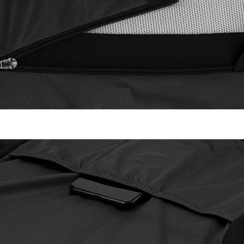 Koszulka rowerowa rozpinana z krótkim rękawem XL - czarna Koszulka rowerowa rozpinana z krótkim rękawem XL - czarna