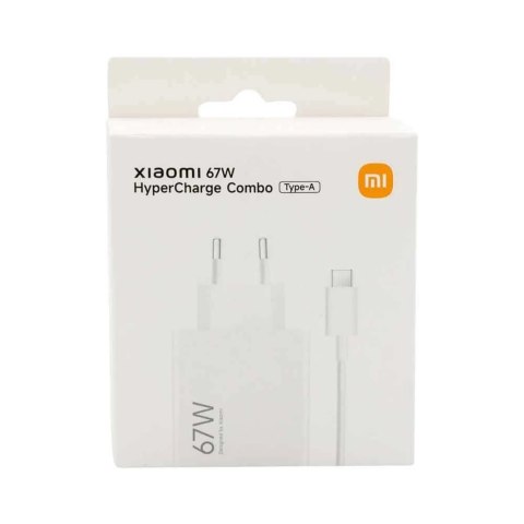 Ładowarka sieciowa Xiaomi 67W 6.2A USB-A z kablem USB-C - biała Ładowarka sieciowa Xiaomi 67W 6.2A USB-A z kablem USB-C - biała