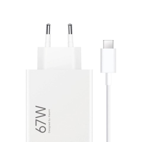 Ładowarka sieciowa Xiaomi 67W 6.2A USB-A z kablem USB-C - biała Ładowarka sieciowa Xiaomi 67W 6.2A USB-A z kablem USB-C - biała