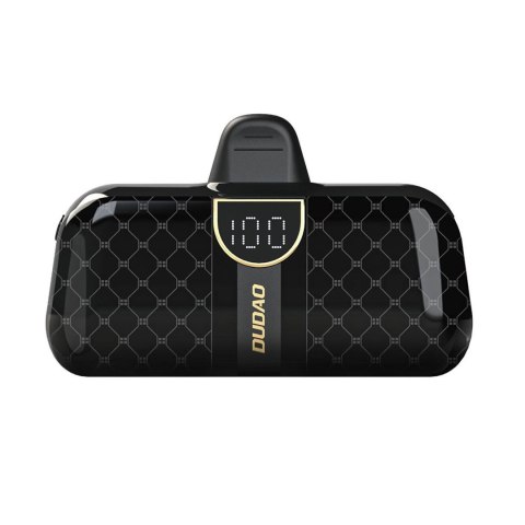 Mini powerbank 5000mAh do telefonu iPhone Lightning i USB-C - czarny Mini powerbank 5000mAh do telefonu iPhone Lightning i USB-C - czarny