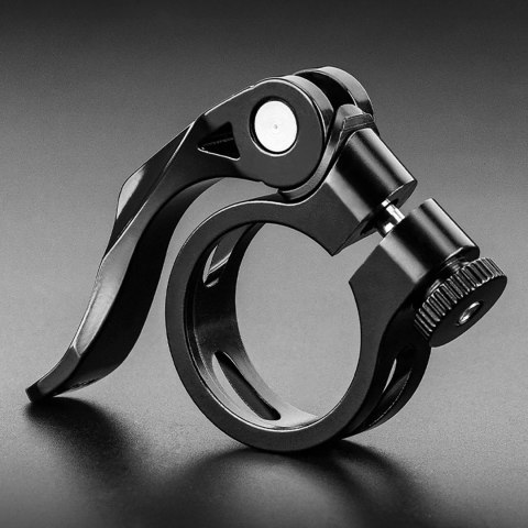 Obejma rowerowa zacisk do sztycy 27.2 i 28.6 mm pod siodełko z szybkozamykaczem - czarna Obejma rowerowa zacisk do sztycy 27.2 i 28.6 mm pod siodełko z szybkozamykaczem - czarna