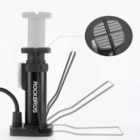 Pompka rowerowa uniwersalna nożna podłogowa z manometrem - czarna Pompka rowerowa uniwersalna nożna podłogowa z manometrem - czarna