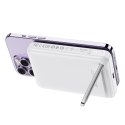Powerbank 10000mAh indukcyjny magnetyczny z opcją podstawki PD 20W + kabel - biały Powerbank 10000mAh indukcyjny magnetyczny z opcją podstawki PD 20W + kabel - biały