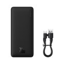 Powerbank Airpow 20W 10000mAh z kablem USB-A - USB-C 30cm - czarny