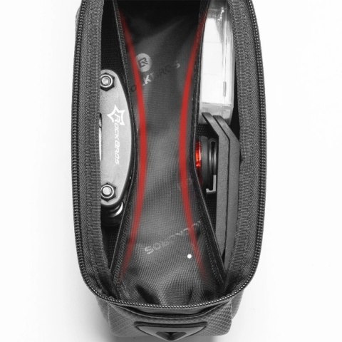 Sakwa rowerowa na ramę pancerna z kieszonką na telefon nawigację 1.7l - czarna Sakwa rowerowa na ramę pancerna z kieszonką na telefon nawigację 1.7l - czarna