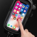 Sakwa rowerowa na ramę pancerna z kieszonką na telefon nawigację 1.7l - czarna Sakwa rowerowa na ramę pancerna z kieszonką na telefon nawigację 1.7l - czarna