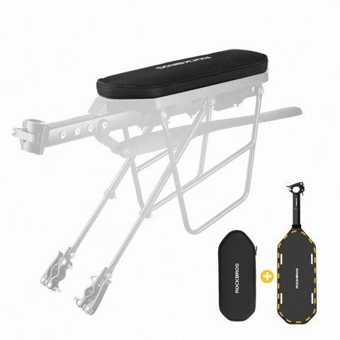 Torba na bagażnik rowerowy składana z funkcją siedziska 5l - czarna Torba na bagażnik rowerowy składana z funkcją siedziska 5l - czarna