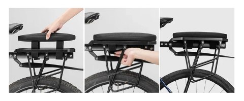 Torba na bagażnik rowerowy składana z funkcją siedziska 5l - czarna Torba na bagażnik rowerowy składana z funkcją siedziska 5l - czarna