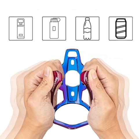 Uchwyt rowerowy na bidon butelkę - niebiesko-fioletowy Uchwyt rowerowy na bidon butelkę - niebiesko-fioletowy