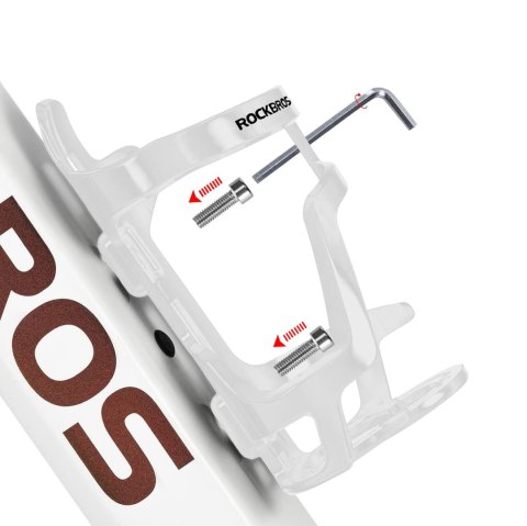 Uchwyt rowerowy z poliwęglanu na butelkę bidon śr. 51-73 mm - biały Uchwyt rowerowy z poliwęglanu na butelkę bidon śr. 51-73 mm - biały