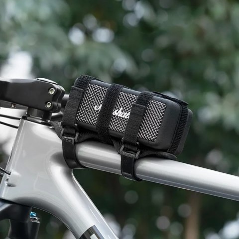 Uchwyt rowerowy z rzepami do mocowania na ramie kierownicy na głośnik bidon itp. - czarny Uchwyt rowerowy z rzepami do mocowania na ramie kierownicy na głośnik bidon itp. - czarny