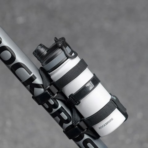 Uchwyt rowerowy z rzepami do mocowania na ramie kierownicy na głośnik bidon itp. - czarny Uchwyt rowerowy z rzepami do mocowania na ramie kierownicy na głośnik bidon itp. - czarny