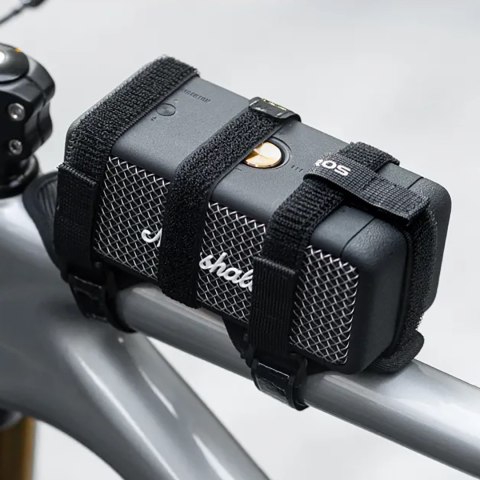 Uchwyt rowerowy z rzepami do mocowania na ramie kierownicy na głośnik bidon itp. - czarny Uchwyt rowerowy z rzepami do mocowania na ramie kierownicy na głośnik bidon itp. - czarny