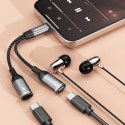 2w1 Adapter przejściówka rozdzielacz USB-C na zasilanie i słuchawki - szary 2w1 Adapter przejściówka rozdzielacz USB-C na zasilanie i słuchawki - szary