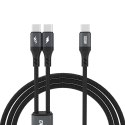 2w1 Kabel przewód L3F do ładowania 2 telefonów USB-C - 2x USB-C 100W 1.2m - czarny 2w1 Kabel przewód L3F do ładowania 2 telefonów USB-C - 2x USB-C 100W 1.2m - czarny