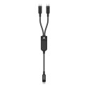 2w1 Kabel przewód podwójny USB-C - 2x USB-C 100W 480Mb/s - czarny 2w1 Kabel przewód podwójny USB-C - 2x USB-C 100W 480Mb/s - czarny